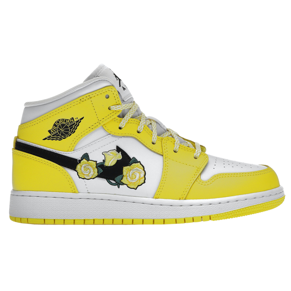 Nike Air Jordan 1 Mid SE 'Dynamic Yellow Floral' (GS)