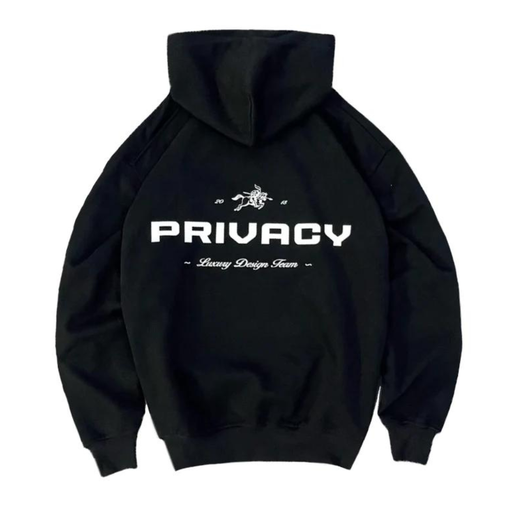 Privacy Clo Luxury Design Hoodie - Black