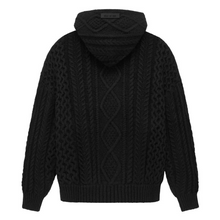 Load image into Gallery viewer, Fear Of God Essentials &#39;The Black Collection&#39; Cable Knit Hoodie - Black (SS23)
