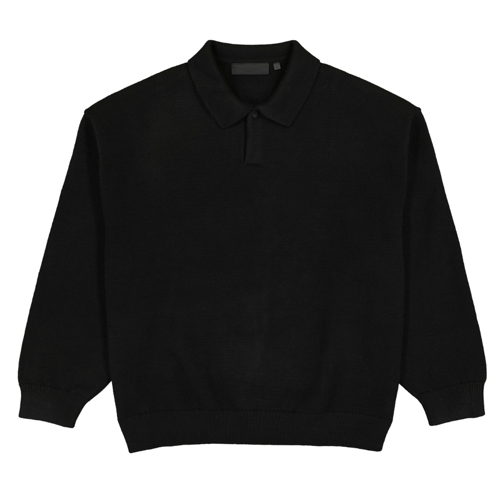 Fear Of God Essentials 'The Black Collection' Knit Polo - Black (SS23)