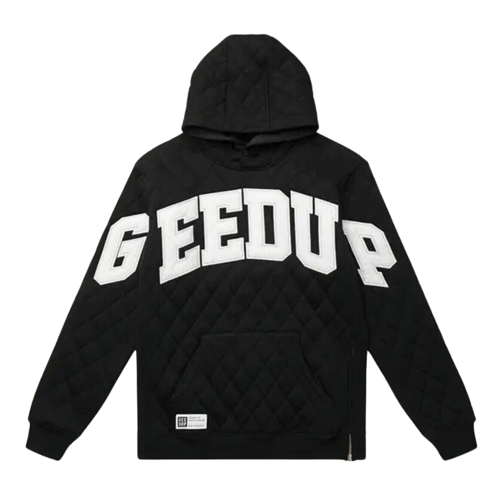 Geedup Co Team Logo Quilted Hoodie - Black/White