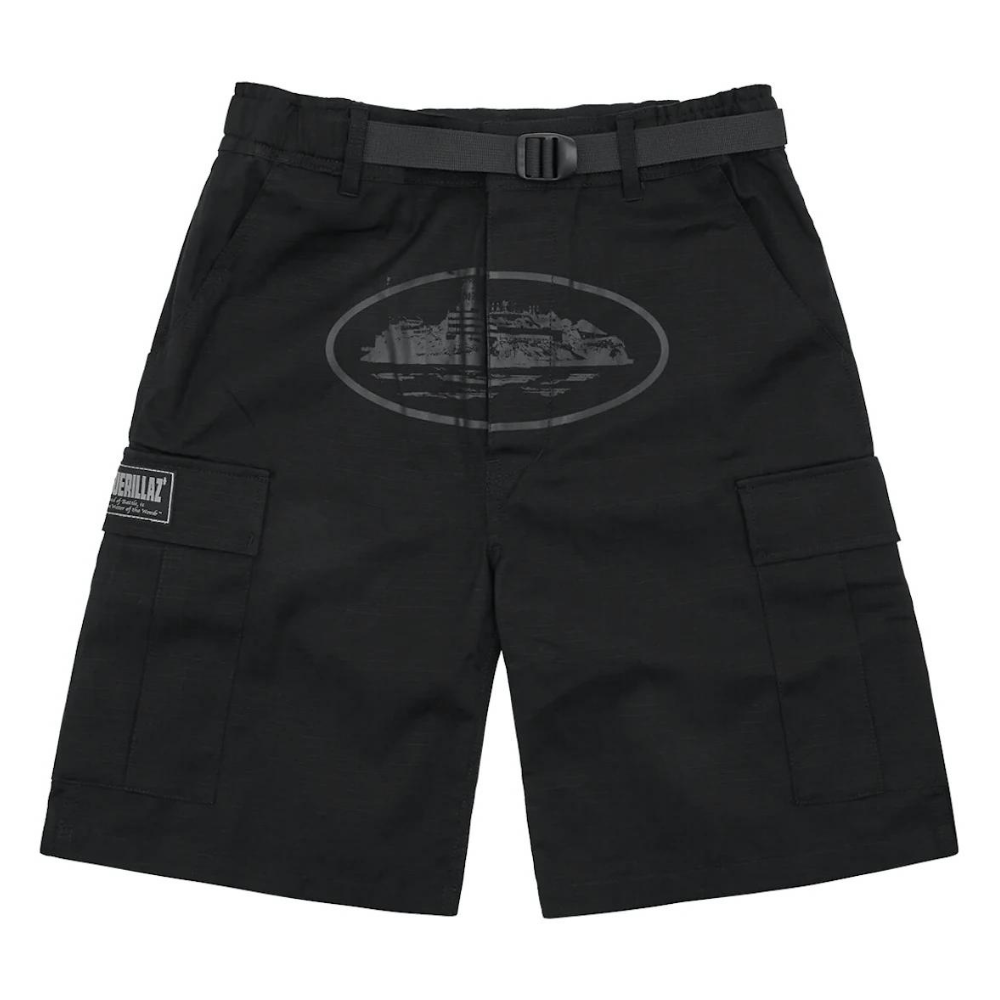 Corteiz Alcatraz Cargo Shorts - Triple Black (SS23)