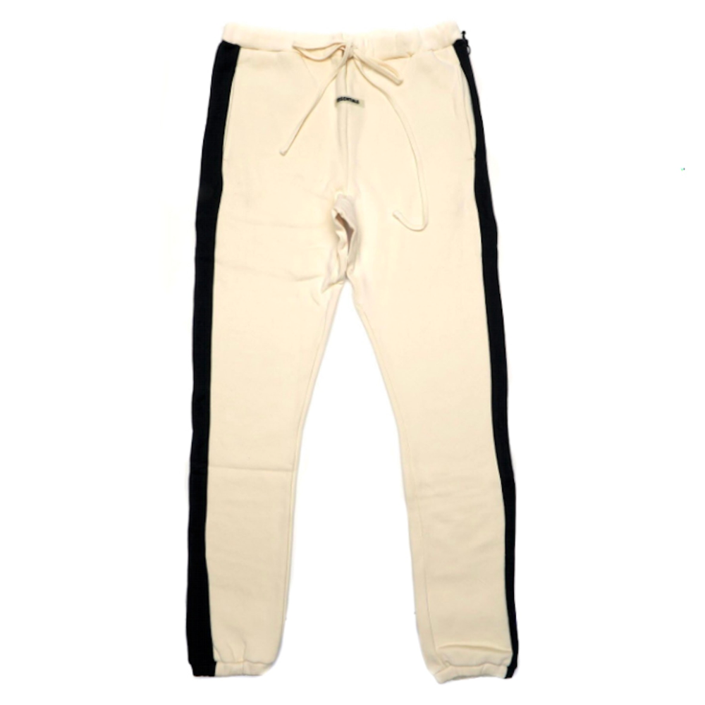 Fear of God Essentials Side Stripe Sweatpant - Cream/Black (FW19)
