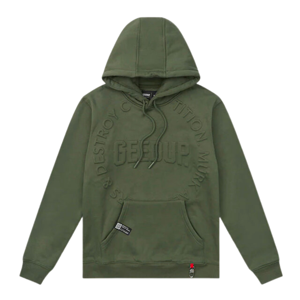 Geedup Co O/S Emblem Emboss Hoodie - Military Green