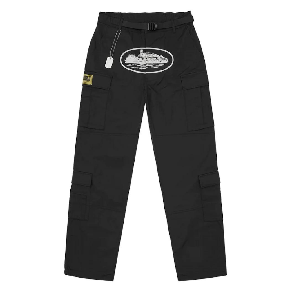 Corteiz 5 Starz Guerillaz Cargo Pant - Black/White (SS23)
