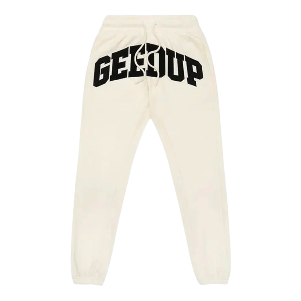 Geedup Co Team Logo Trackpants - Buttercream/Black