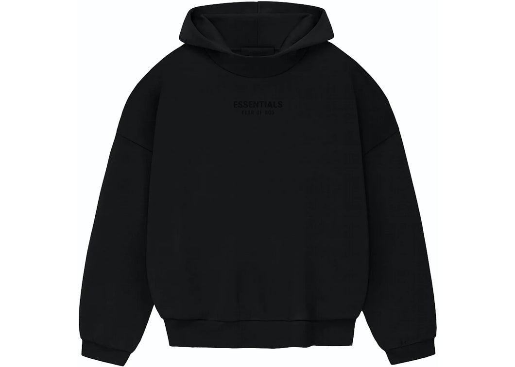 Fear of God Essentials Hoodie - Jet Black (FW23)
