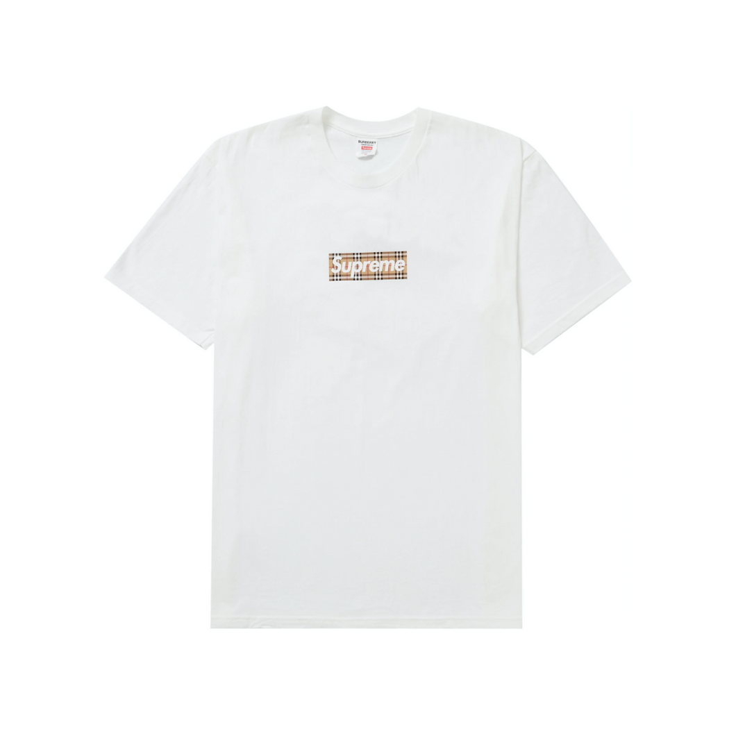 Supreme Burberry Box Logo Tee White